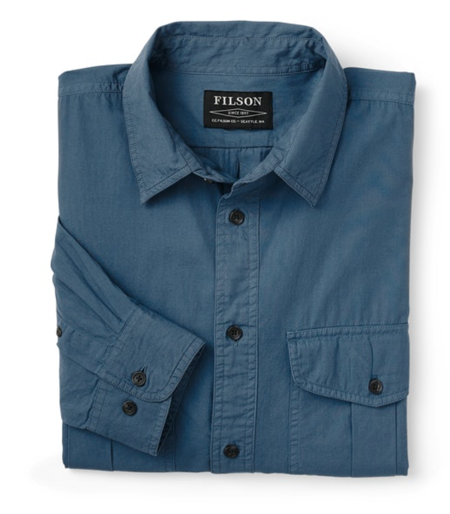 Filson Mens Washed Feather Cloth Shirt