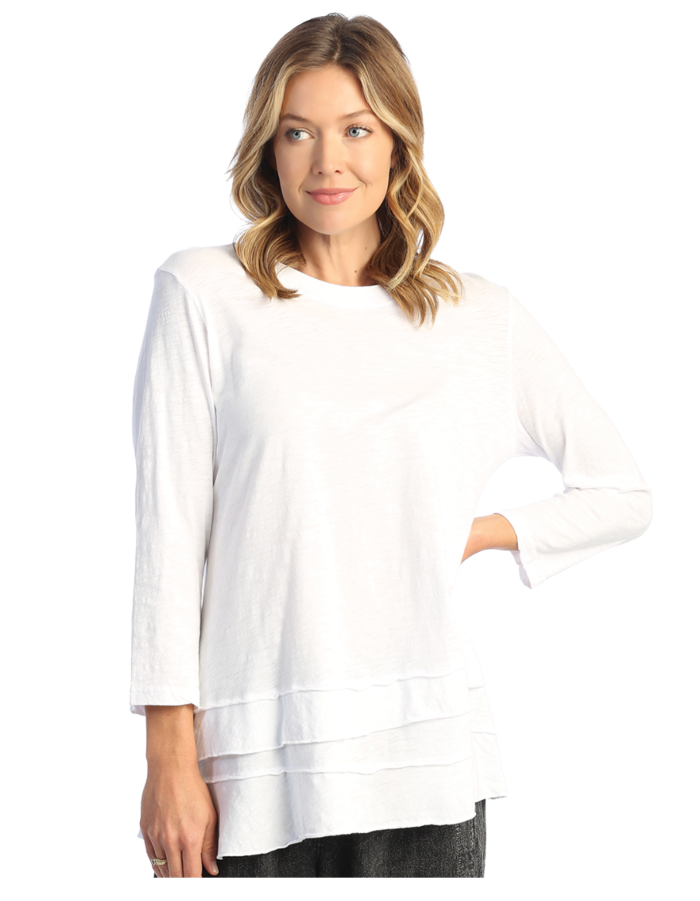 Jess & Jane Womens Cotton Slub Tunic Tee