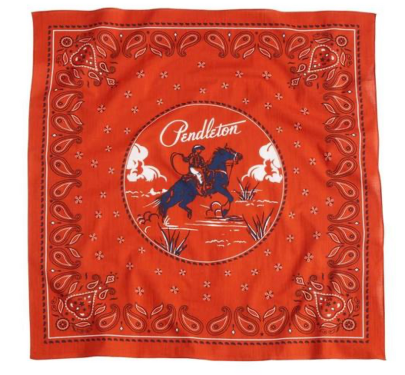 Pendleton Cowboy Red Cotton Bandana