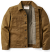 Filson Mens Short Lined Tin Cloth Cruiser Jacket - Dark Tan