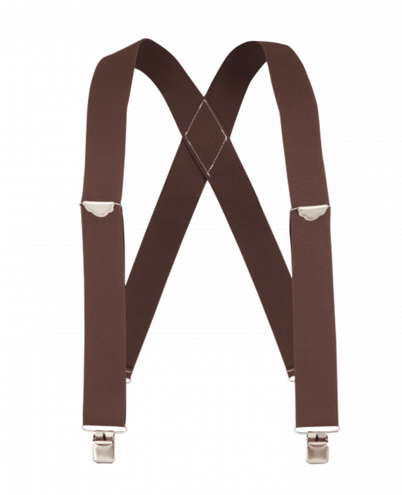 Welch Clip On Casual Suspenders-Brown-2 inch - 50" Long