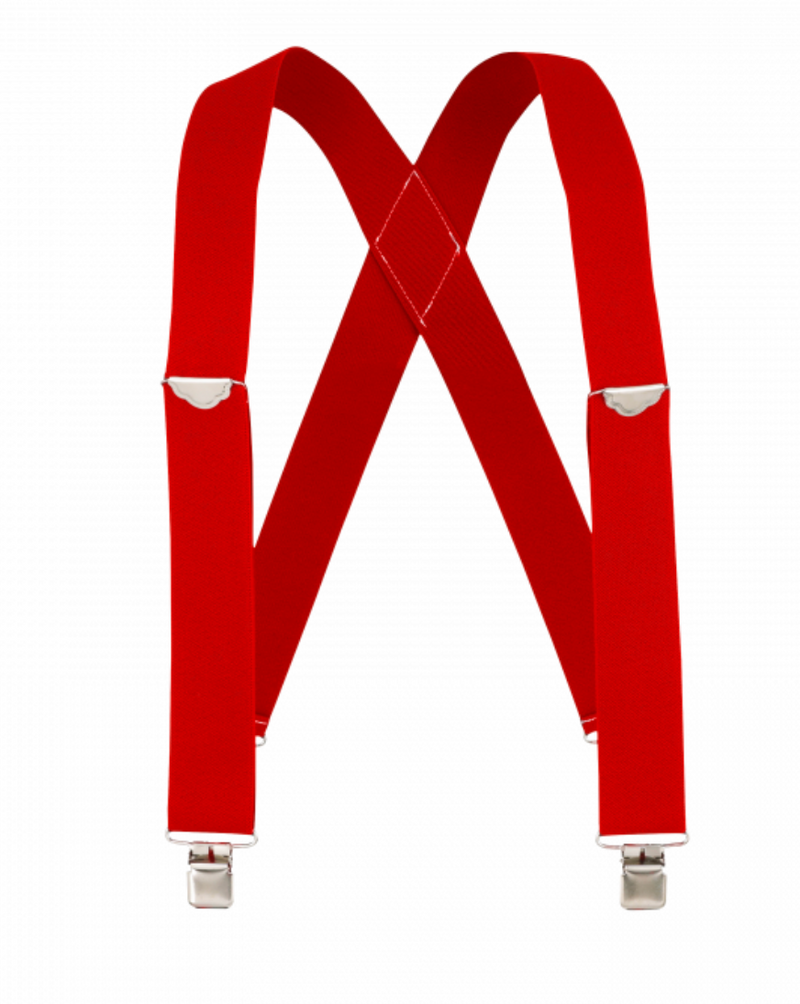 Welch Clip On Casual Suspenders-Red-2 inch - 50" L- 6950X