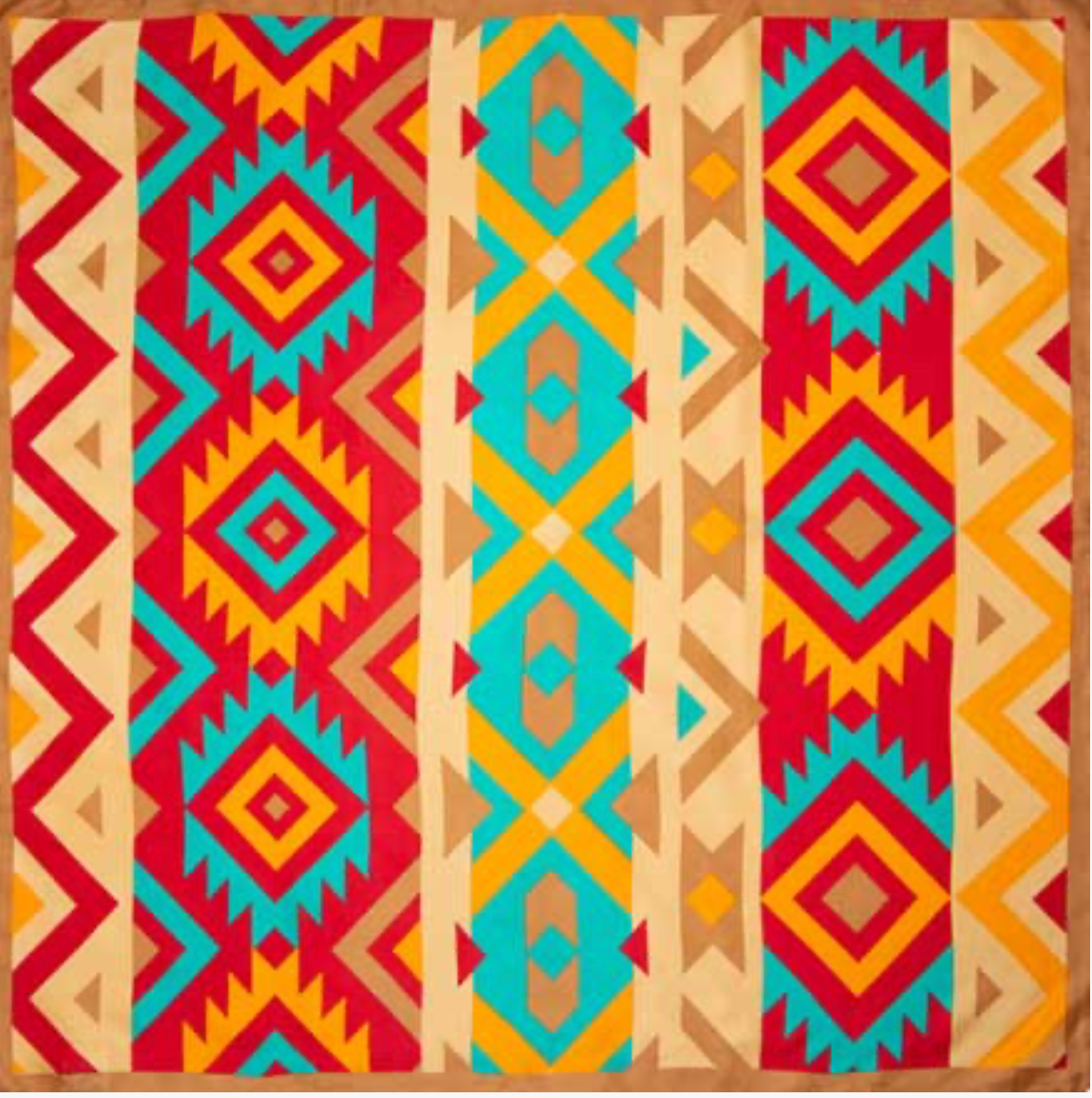 Wyoming Traders Gold Red Southwest Silk Scarf