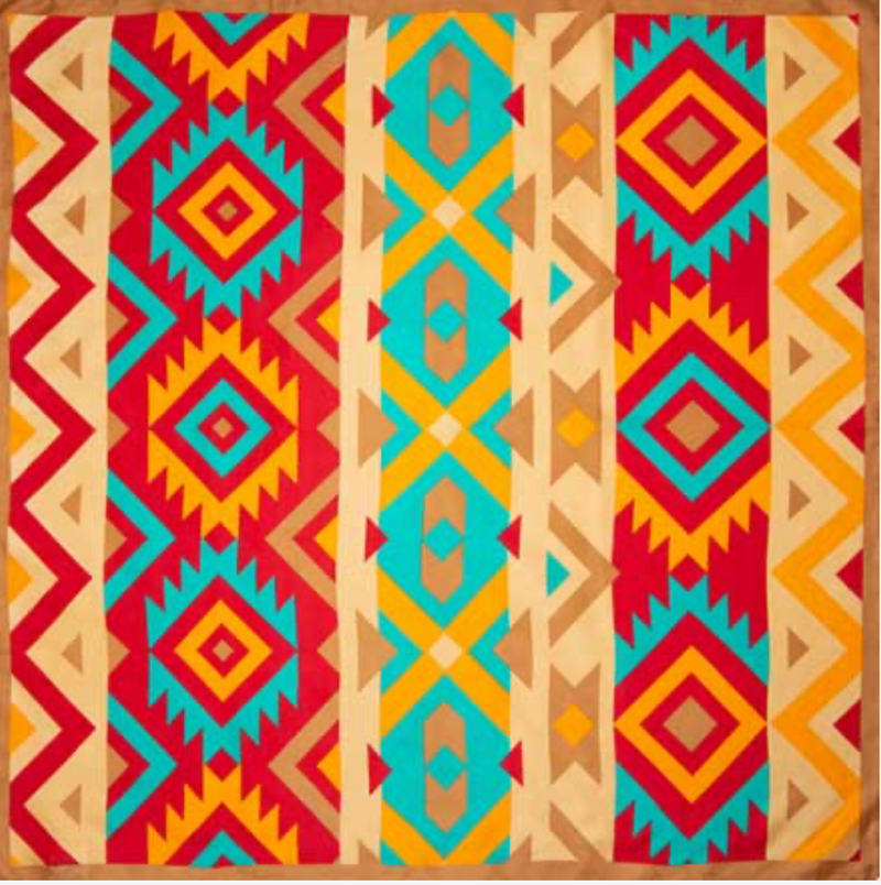Wyoming Traders Gold Red Southwest Silk Scarf