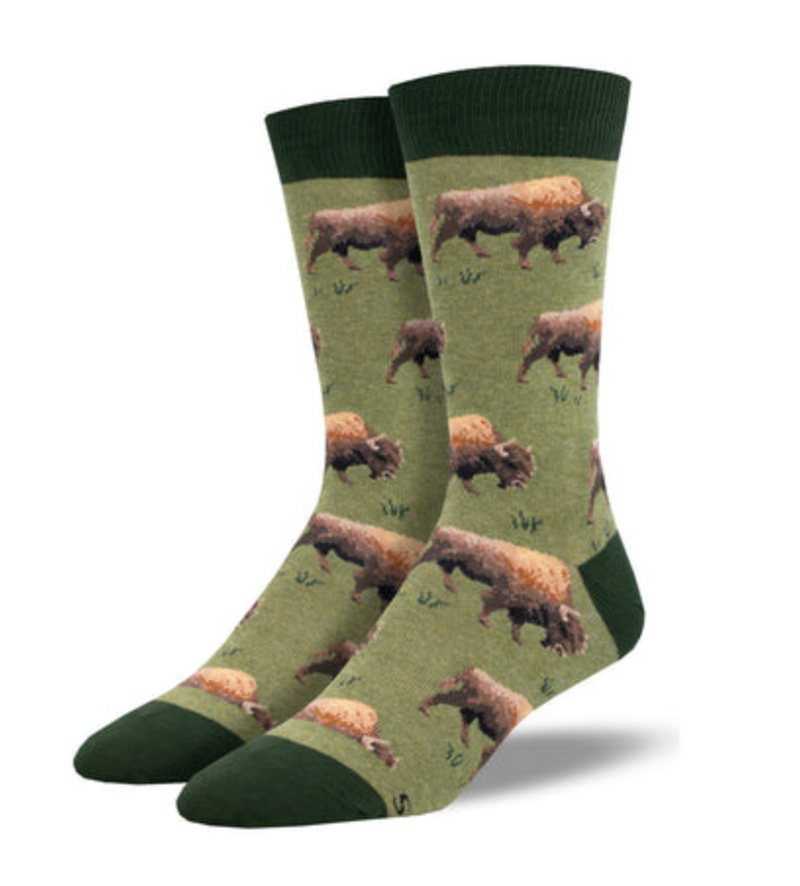 SockSmith Mens Outlands Grazing Buffalo/Bison Socks