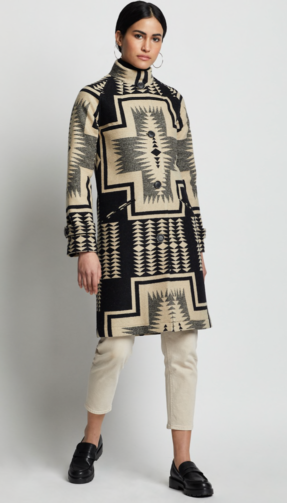 Pendleton Womens Timberline Wool Jacquard Coat