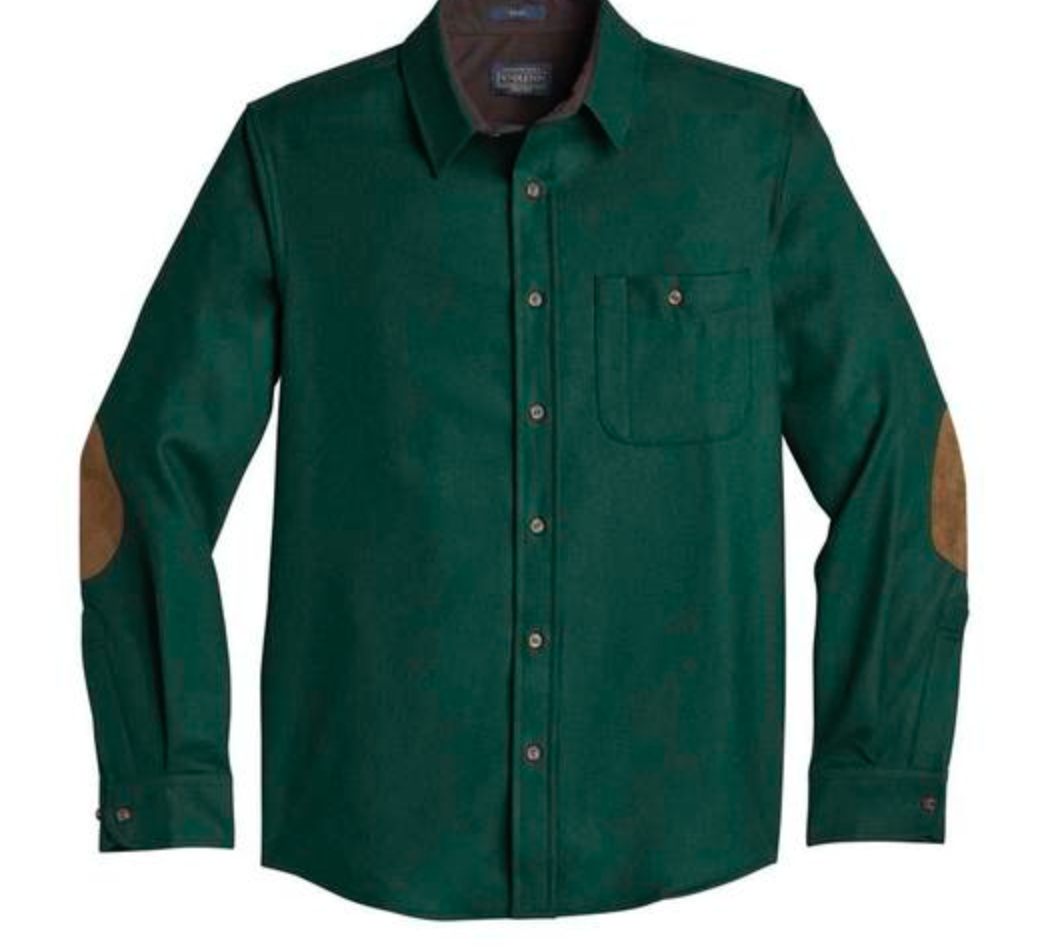 Pendleton Mens Elbow-Patch Virgin Wool Trail Shirt-Regular