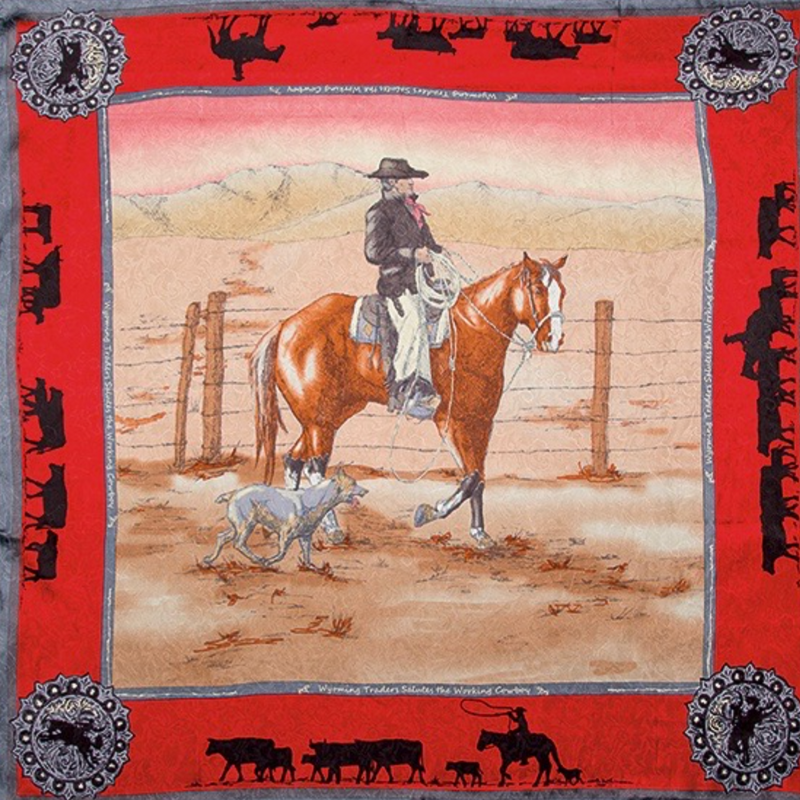 Wyoming Traders Anniversary Bay Red Limited Edition Silk Scarf