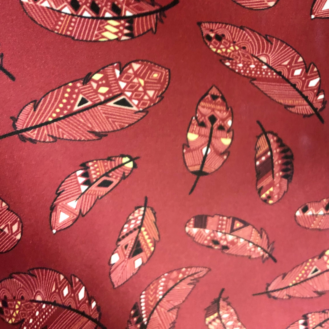 Austin Accent Western Burgundy Feather Silk Scarf