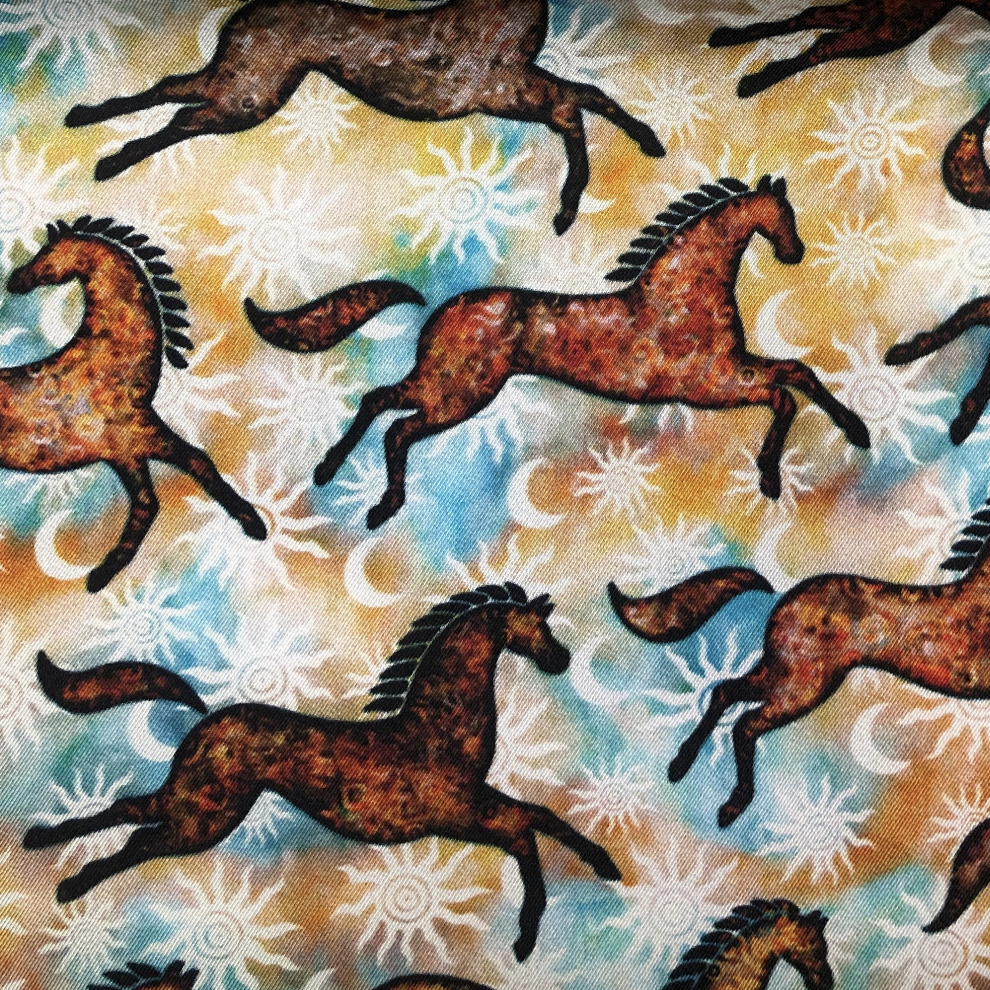 Austin Accent Western Horse Frolic Silk Scarf