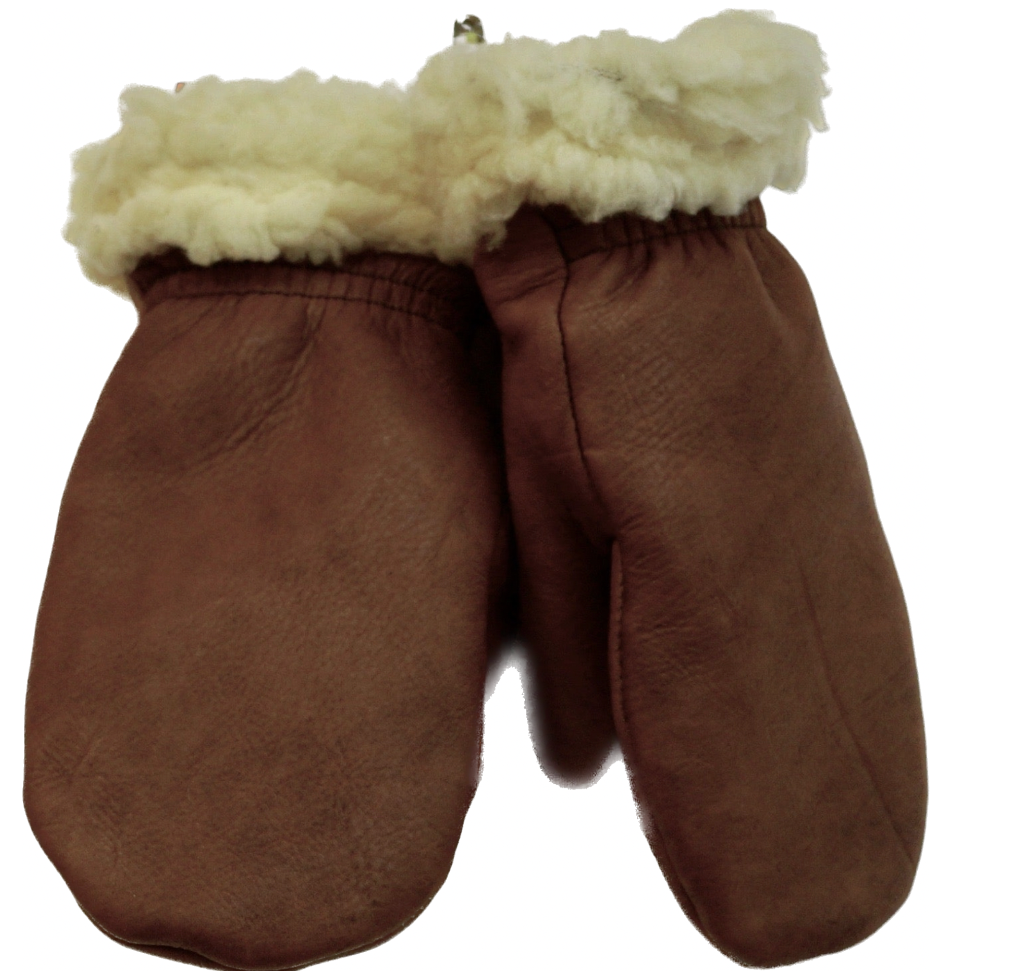 Century Deerskin Leather Lined Mittens - Saddle