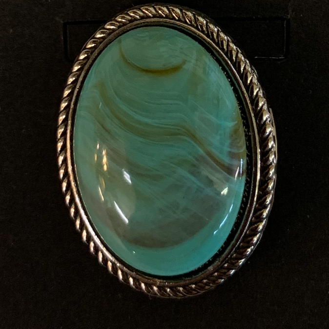 Austin Accent Scarf Slide with Oval Turquoise Stone