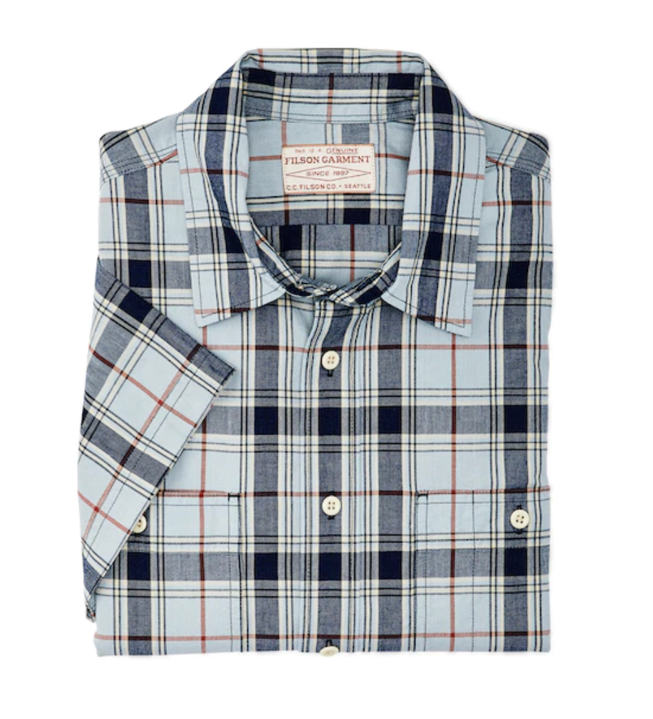 Filson Mens Short Sleeve Chambray Shirt