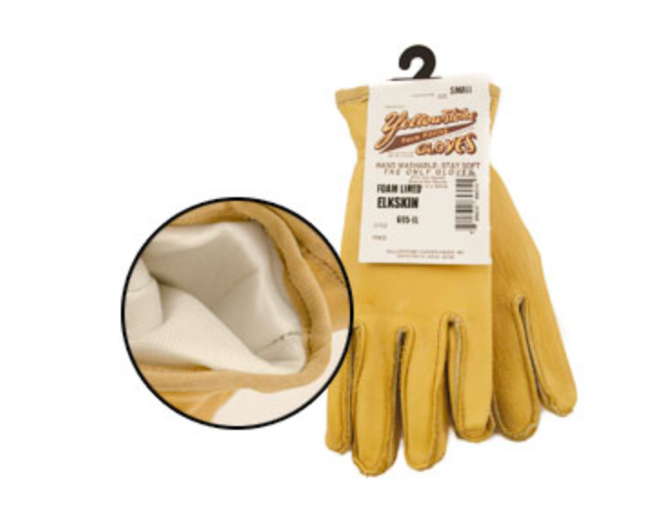 Yellowstone Elkskin Form Fitting Gloves Foam Lined