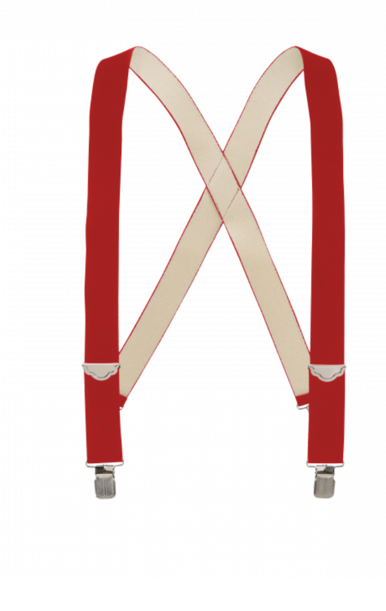 Welch Clip On Casual Suspenders-Red-1.5 inch - 50" Long - 0750X